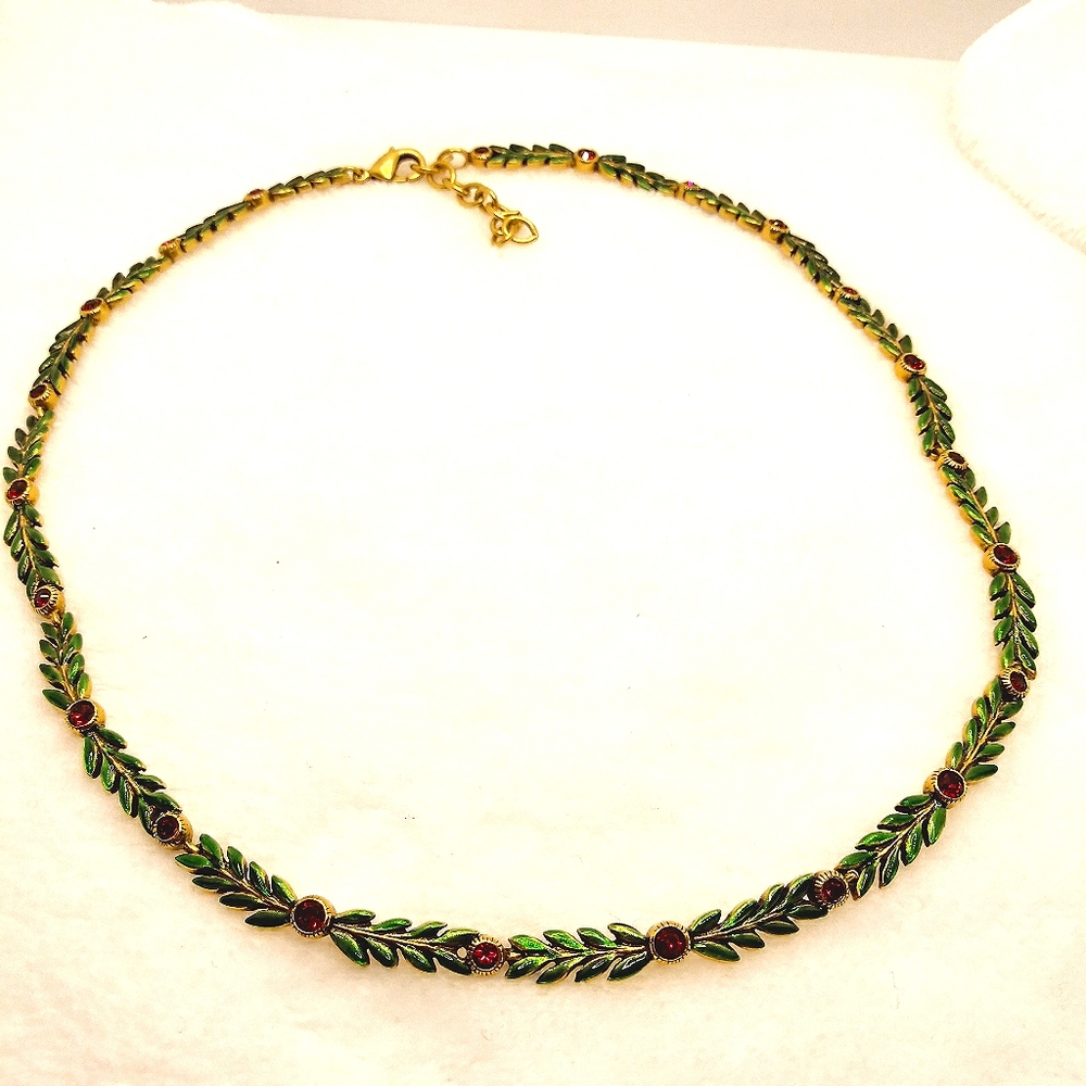 Vintage MMA Signed Holly Berry Necklace